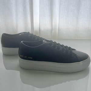 Brand New Black Leather Common Project Shoes